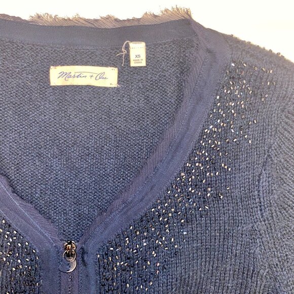 Martin and Osa Zip Up Alpaca Wool Cardigan with Sparkly Trim - Picture 9 of 15